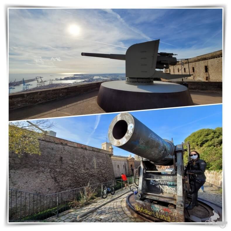 cañones baluarte de Sant Carles - castell de Montjuïc