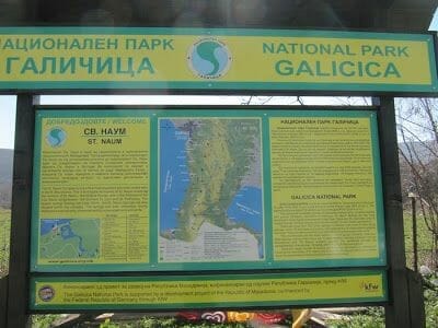 Mapa lagos y parque natural Macedonia