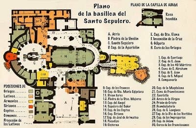 Plano de la iglesia del Santo Sepulcro de Jerusalén