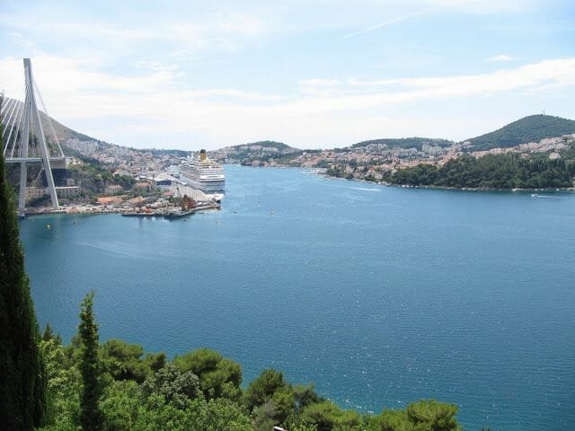 Dubrovnik desde el norte, Dubrovnik desde la altura, Costa Cruceros en Dubrovnik, puerto de Dubrovnik, Puente Franjo Tudjman 