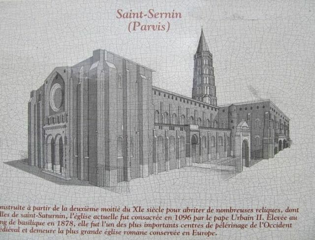 dibujo de la Basílica de San Sernin de Toulouse