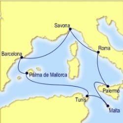 ruta crucero Mediterraneo, rutas de crucero