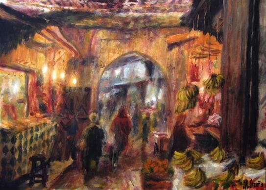 pintura de marrakech del zoco