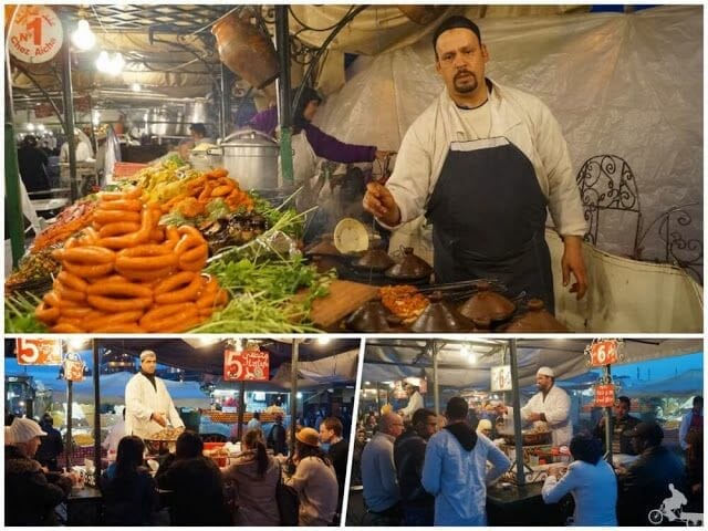 paradas comida plaza marrakech