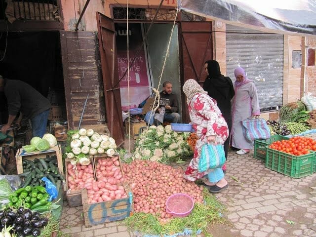 el zoco de marrakech parada verdura