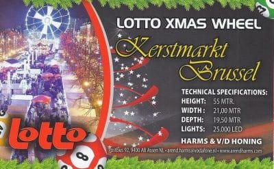 Bruselas en navidad subiendo a la noria lotto xmas wheel