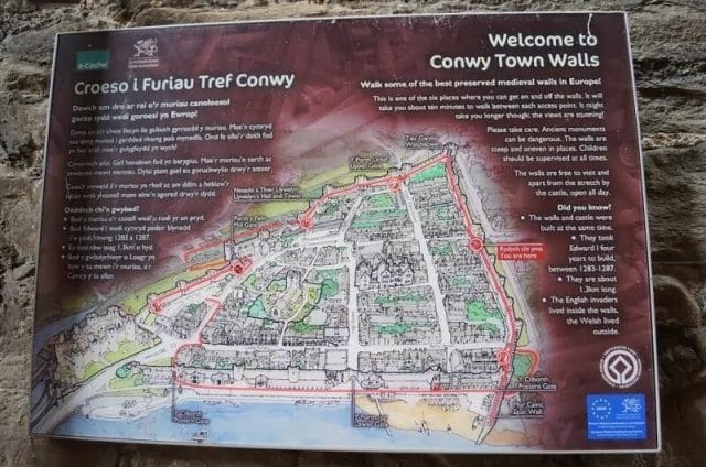 muralla de Conwy plano