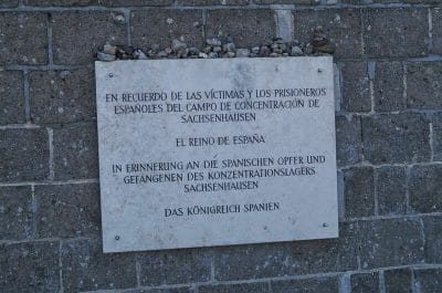 Placa conmemorativa campo de concentración de Sachsenhausen
