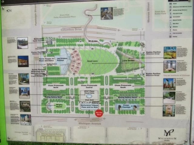 mapa Milenium park