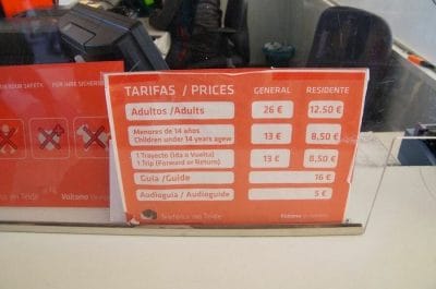 TELEFÉRICO DEL TEIDE precios