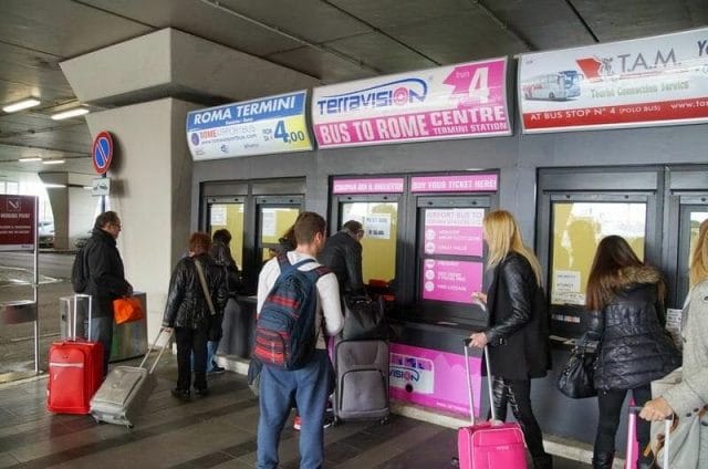 Comprar billete Terravision en el aeropuerto de Roma