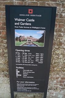  castillo de Walmer cartel entrada