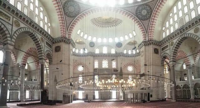 interior mezquita de Süleymaniye Estambul
