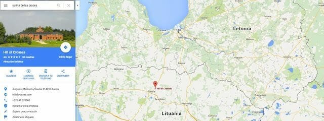 mapa colina de las cruces, Lituania