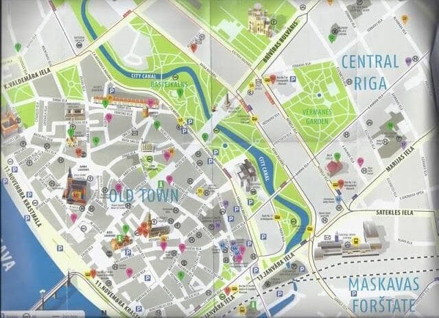 mapa turistico de Riga