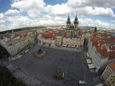 vistas desde la torre del ayuntamiento de Praga