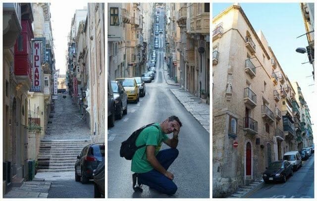calles empinadas de la valeta Malta