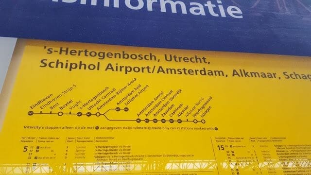 paradas de tren eindhoven amsterdam