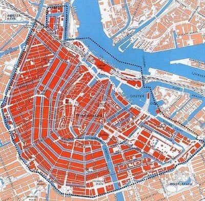 plano canales de Ámsterdam