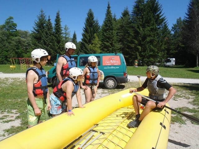 Rafting Eslovenia con niños en el río Sava