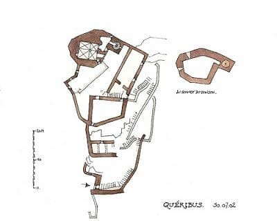 plano castillo de Quéribus