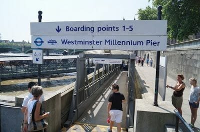 boarding points westminster millenium pier