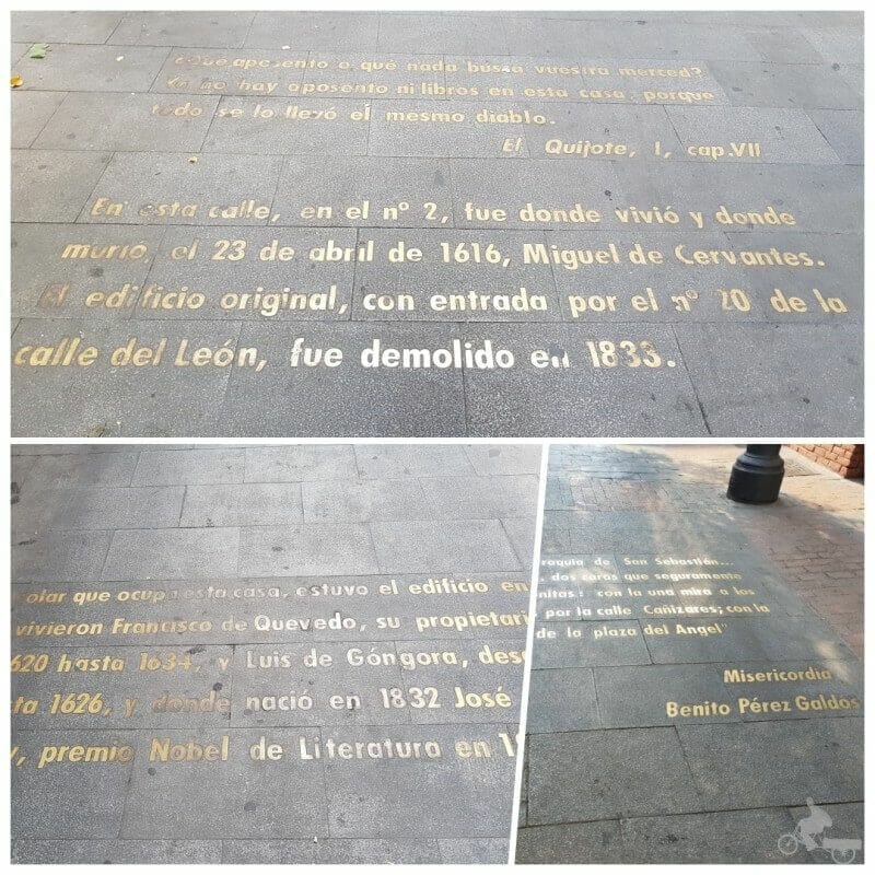 letras en el suelo del barrio de las letras Madrid