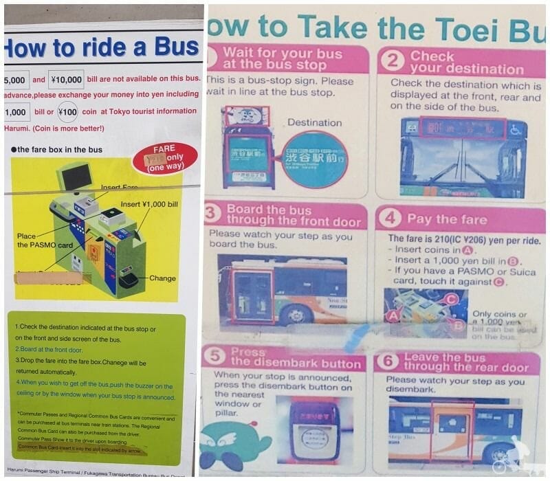 instrucciones uso bus tokio