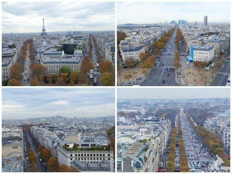 vistas de París desde el Arco del Triunfo
