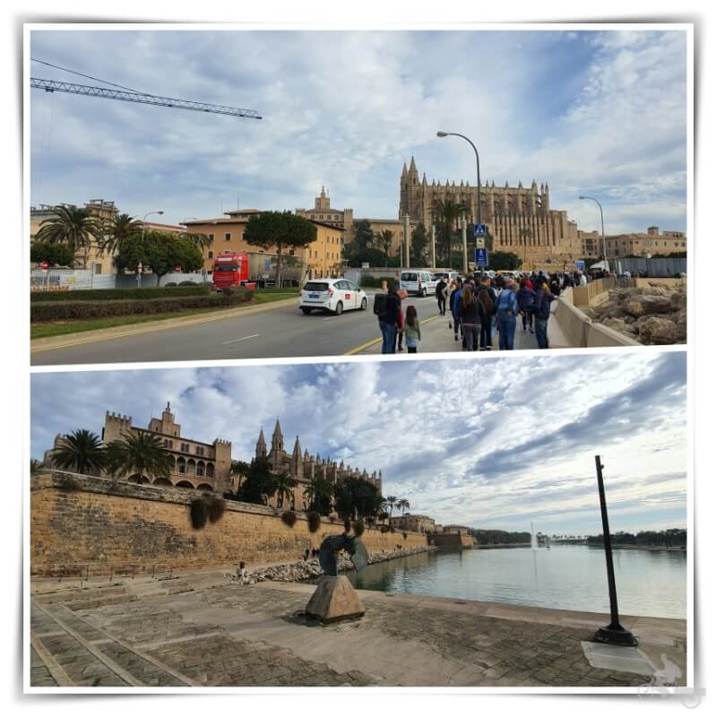 catedral de Palma de Mallorca desde parada de bus lanzadera crucero