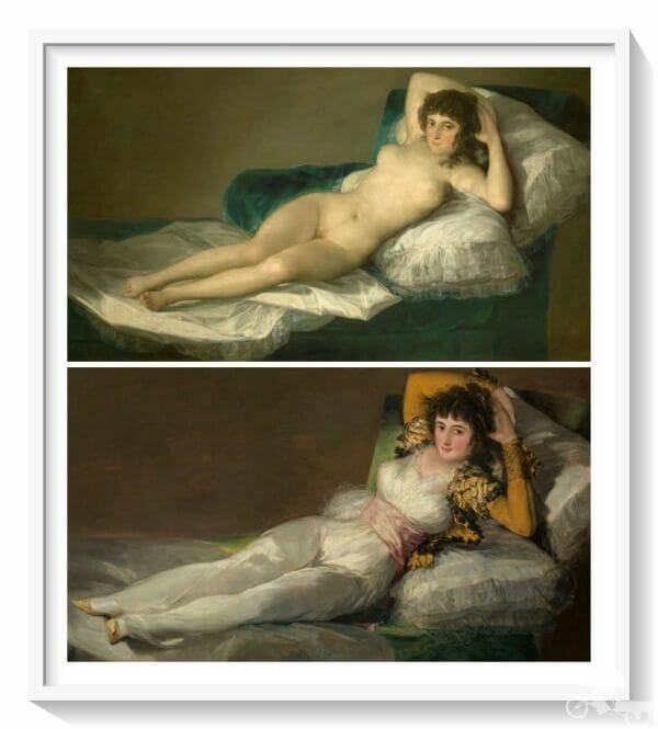maja desnuda y vestida de Goya - mejores obras del museo del Prado