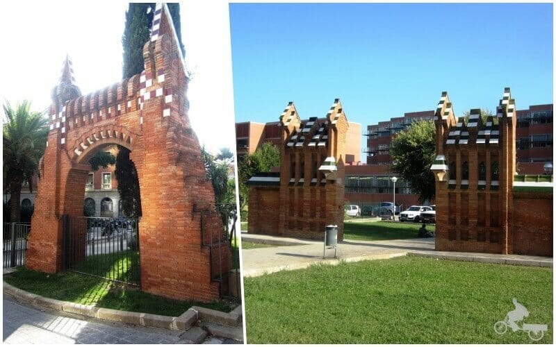 Puertas de Gaudí, fuera de los Jardines del Palacio de Pedralbes