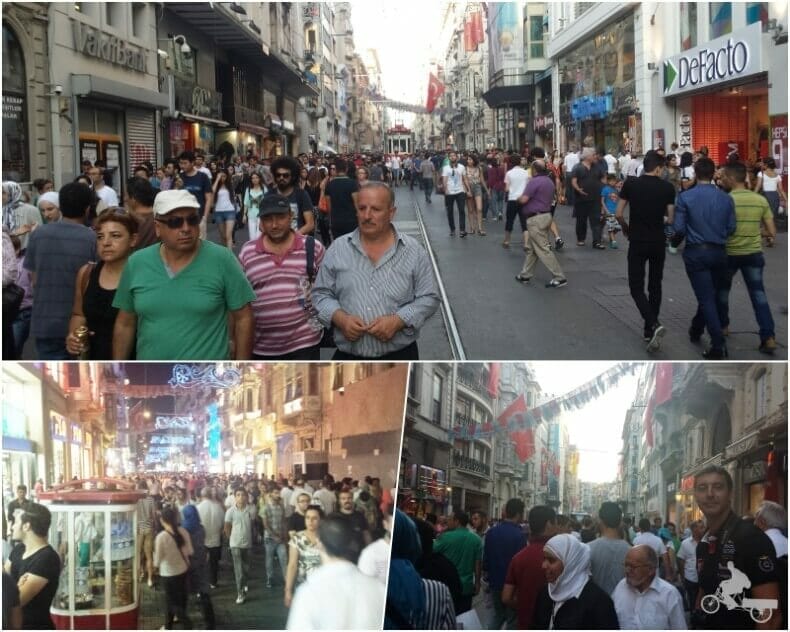 gente calle Istiklal cerca plaza Taksim
