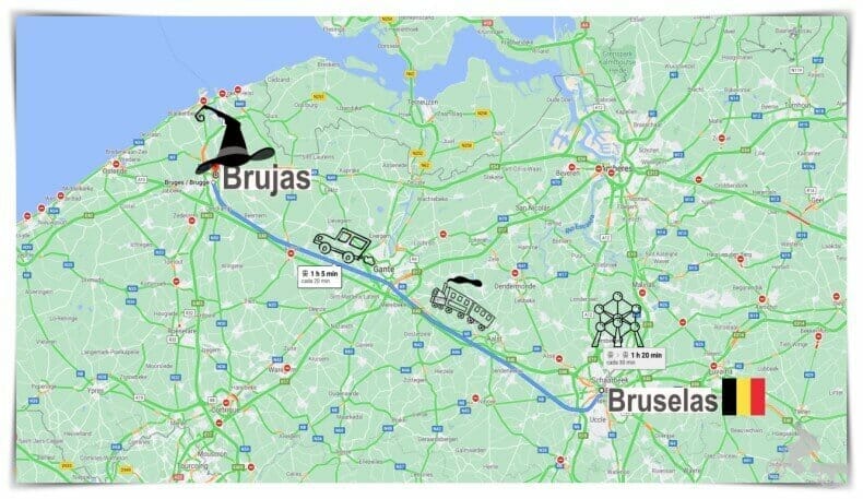Cómo ir de Bruselas a Brujas