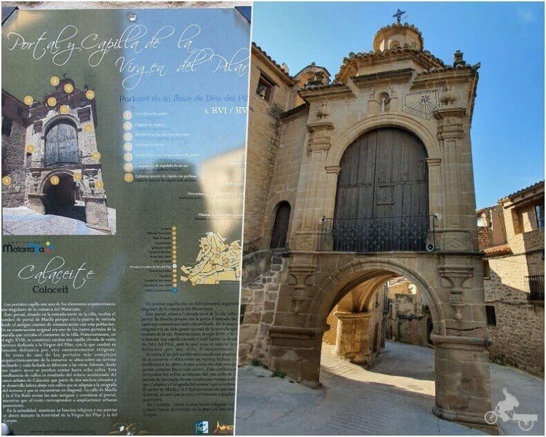 Portalet de Maella y capilla de la Virgen del Pilar