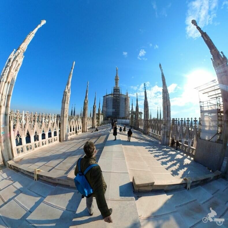 terraza de la catedral de Milán