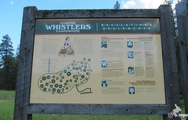 Alojarse en Jasper en el camping Whistlers