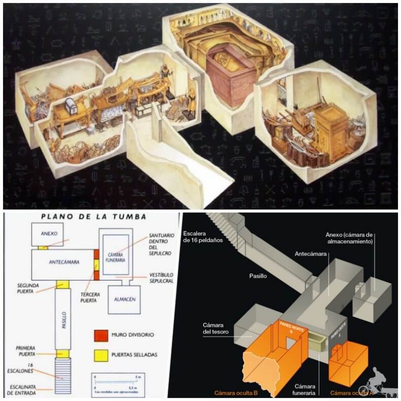 plano de la tumba de tutankhamon