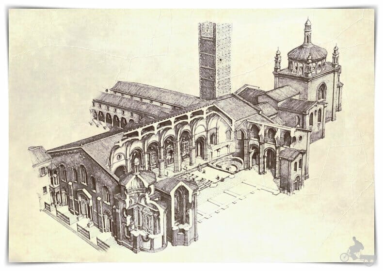 dibujo basilica de Sant Eustorgio