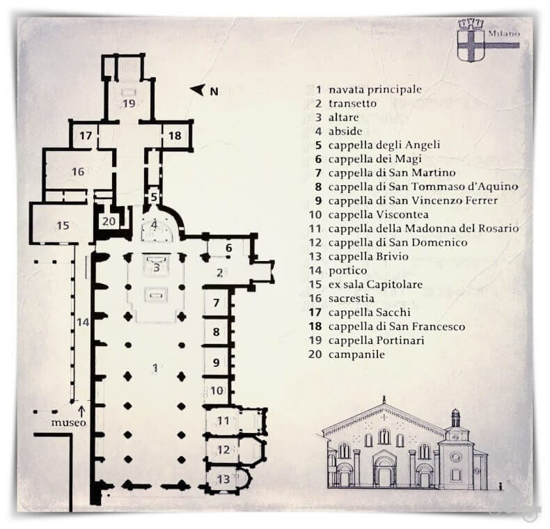 plano de la basílica de Sant Eustorgio