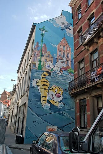 Mural Dupa - Cubitus - murales del cómic en Bruselas