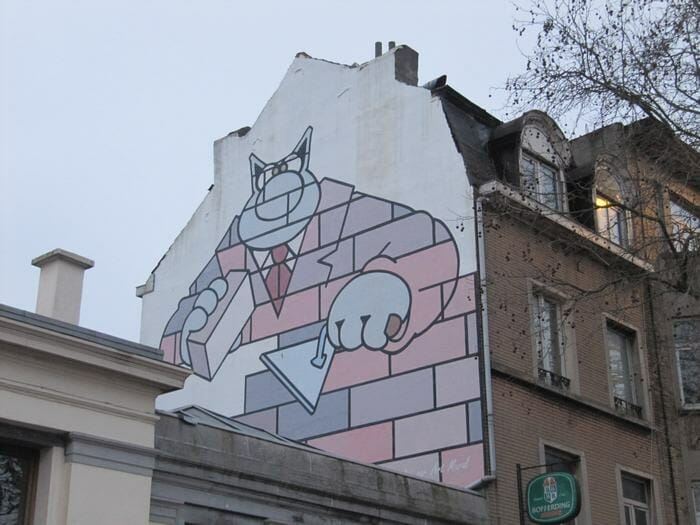 Mural Geluck - Le Chat - murales del cómic en Bruselas