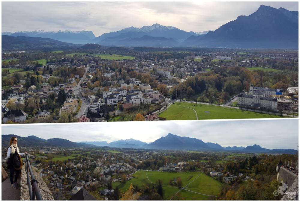 vistas de las montañas de salzburgo desde el castillo