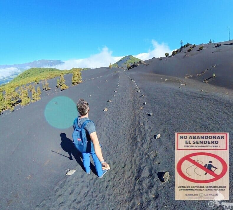 senderos para ir al a la cumbre del volcán Tajogaite