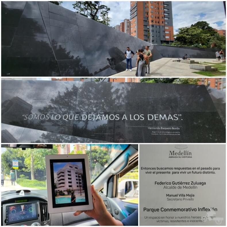 parque de la inflexion en Medellín con edificio Mónaco