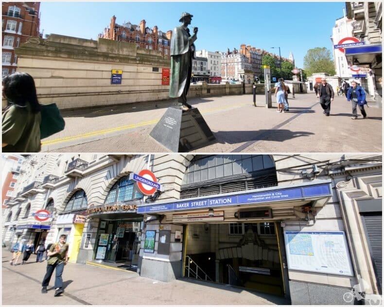 estatua de Sherlock Holmes metro