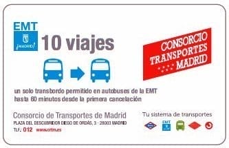 Tarjeta Bus+Bus Madrid