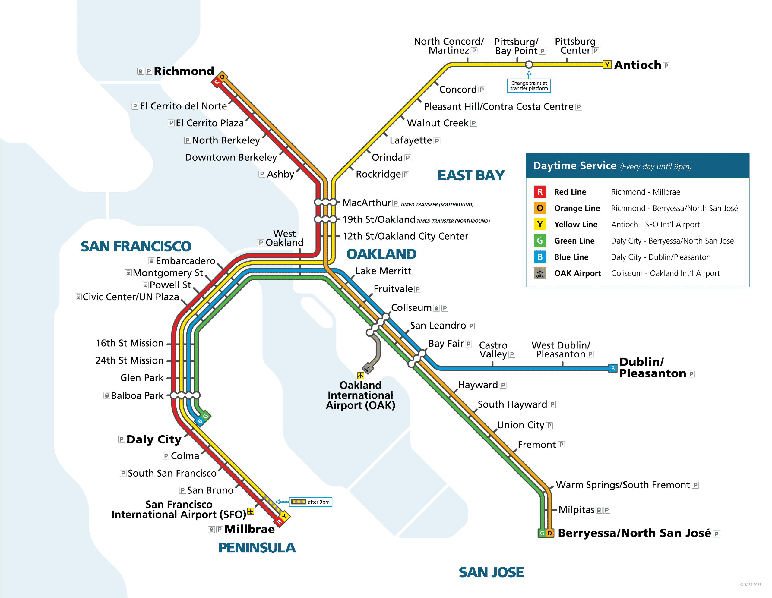 Mapa Metro BART San Francisco